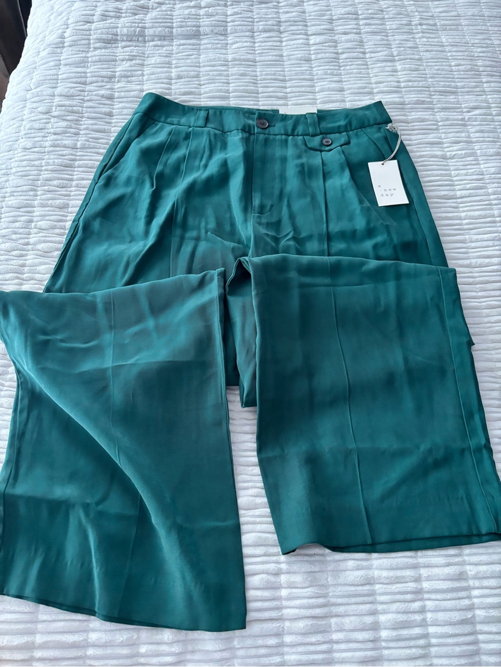 a new day Teal trouser pants with Button Waist